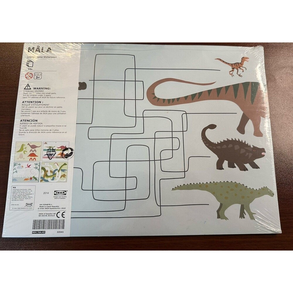 NEW Activity Placemats For Kids IKEA Mala 24Sheets Games Puzzles Coloring Dinner